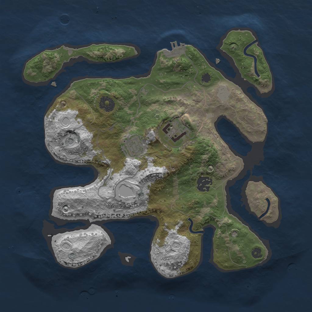 Rust Map: Procedural Map, Size: 3000, Seed: 97350237, 10 Monuments