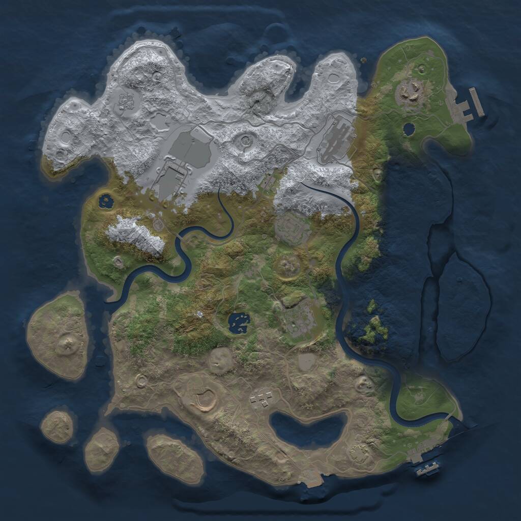Rust Map: Procedural Map, Size: 3500, Seed: 6234, 14 Monuments