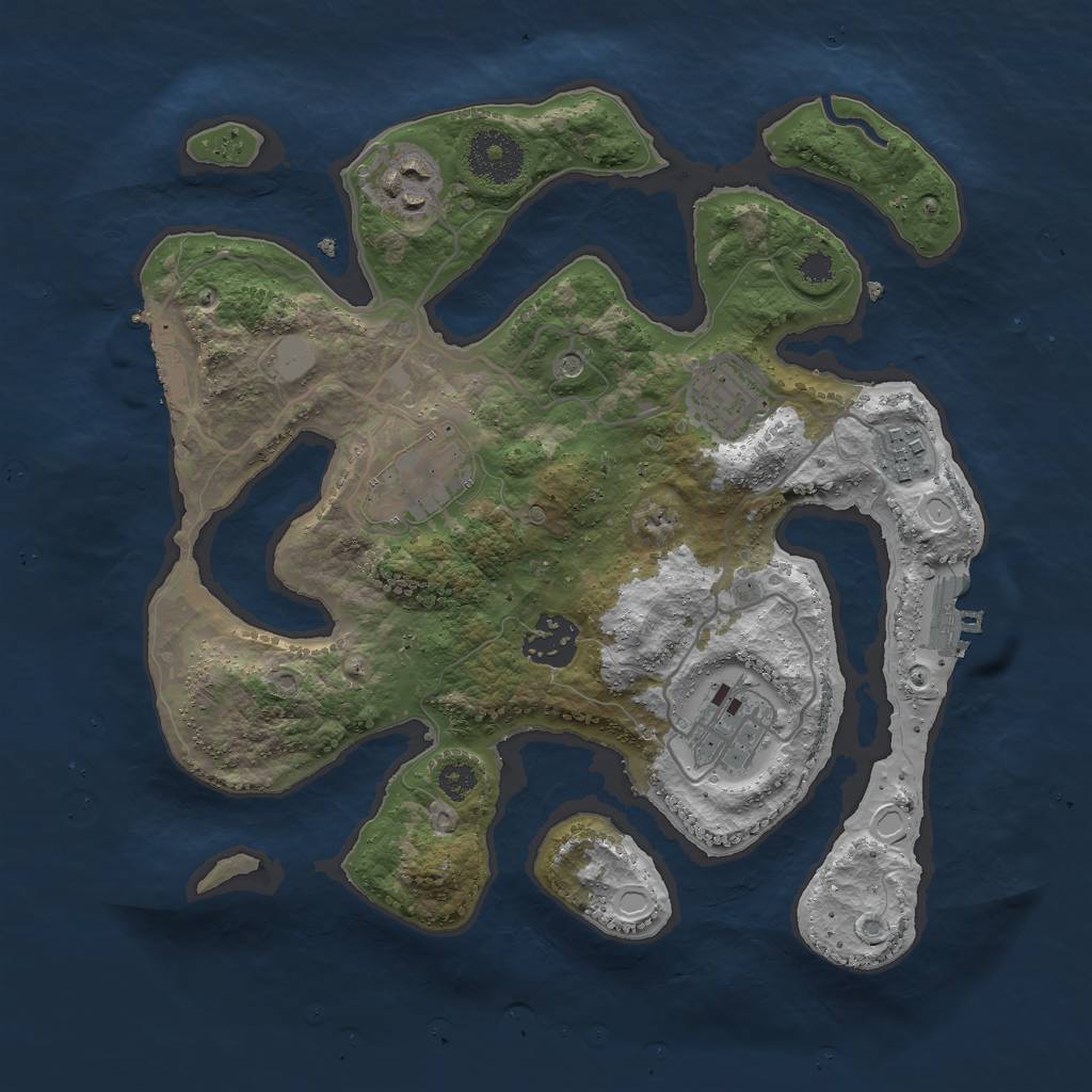 Rust Map: Procedural Map, Size: 3000, Seed: 45723, 14 Monuments