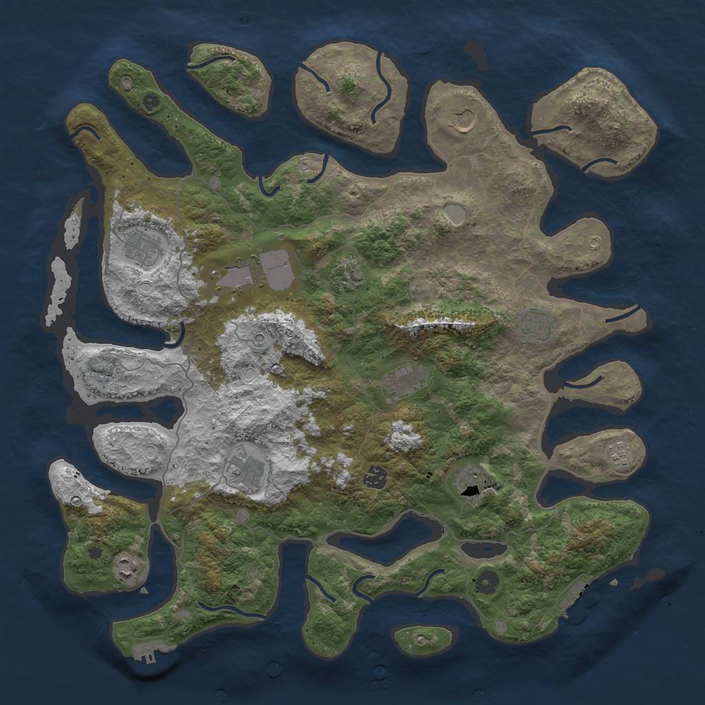 Rust Map: Procedural Map, Size: 4500, Seed: 199120, 19 Monuments