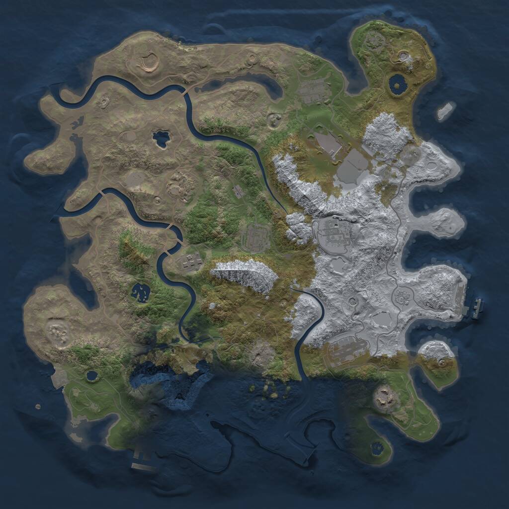 Rust Map: Procedural Map, Size: 4000, Seed: 366600435, 16 Monuments