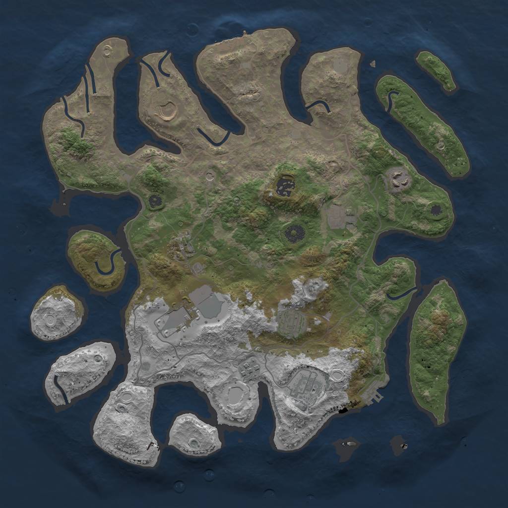 Rust Map: Procedural Map, Size: 4000, Seed: 762545, 17 Monuments