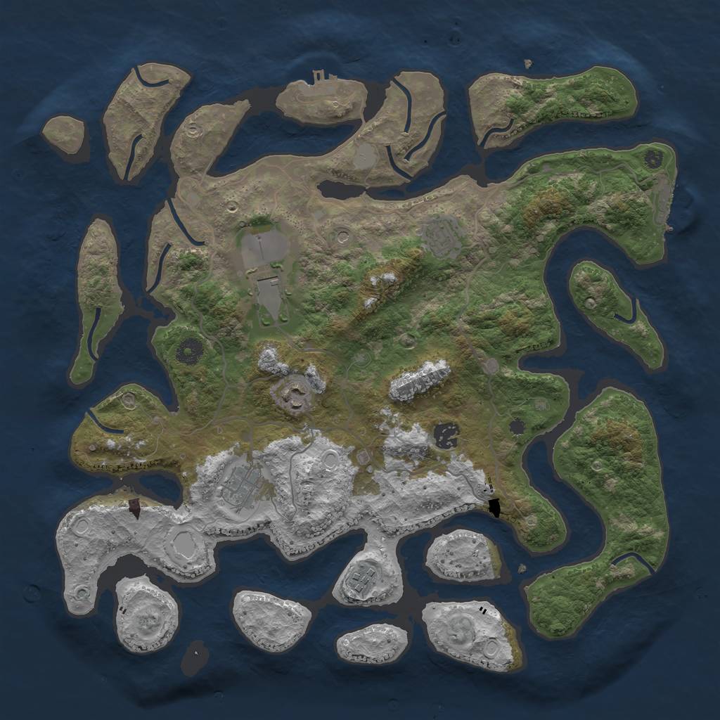 Rust Map: Procedural Map, Size: 4000, Seed: 570959, 14 Monuments