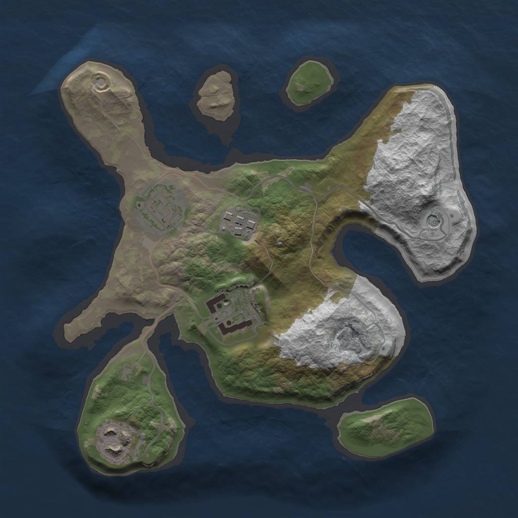 Rust Map: Barren, Size: 2400, Seed: 1688644528, 7 Monuments