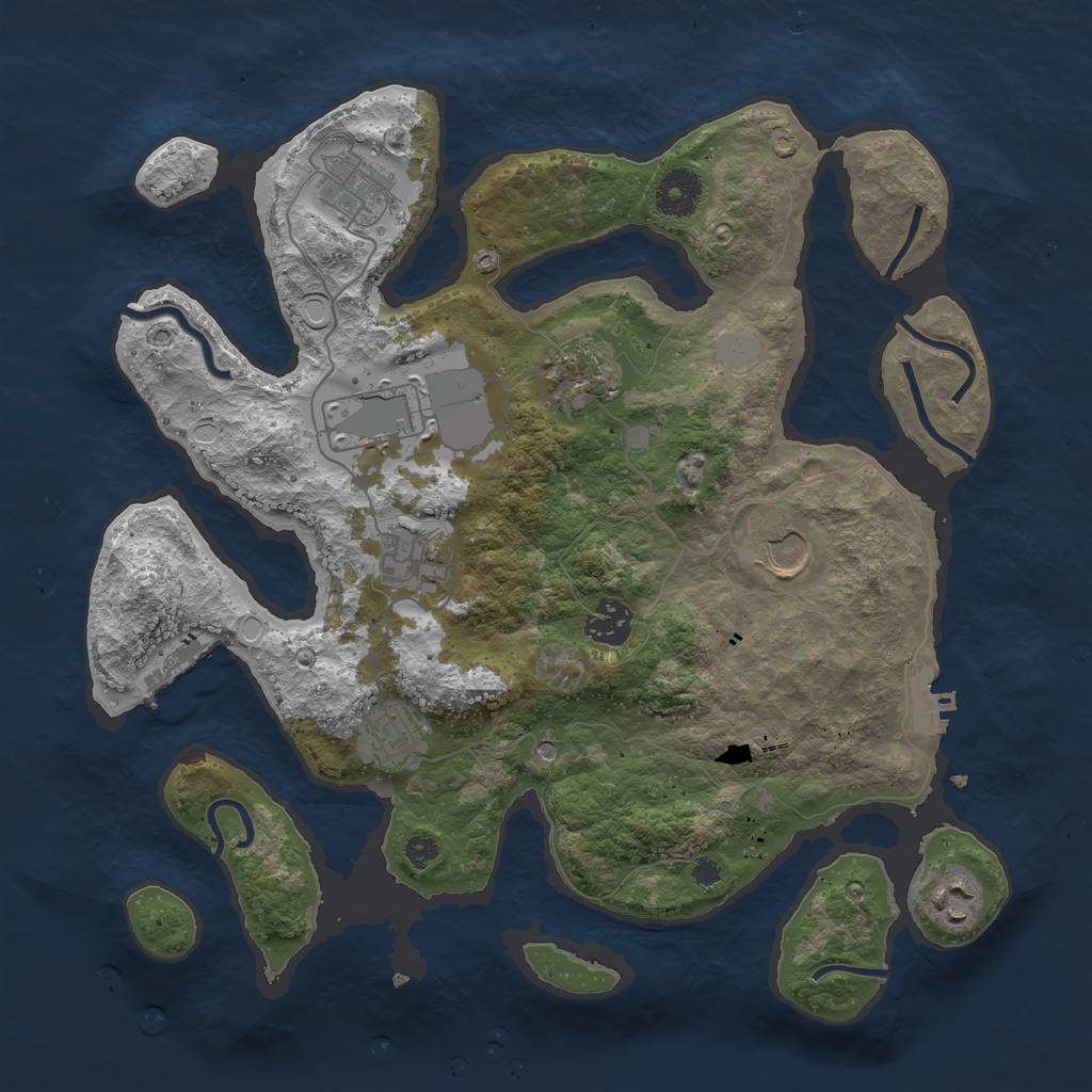 Rust Map: Procedural Map, Size: 3500, Seed: 1520190286, 16 Monuments