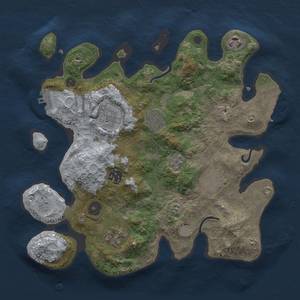 Thumbnail Rust Map: Procedural Map, Size: 3200, Seed: 12345, 15 Monuments
