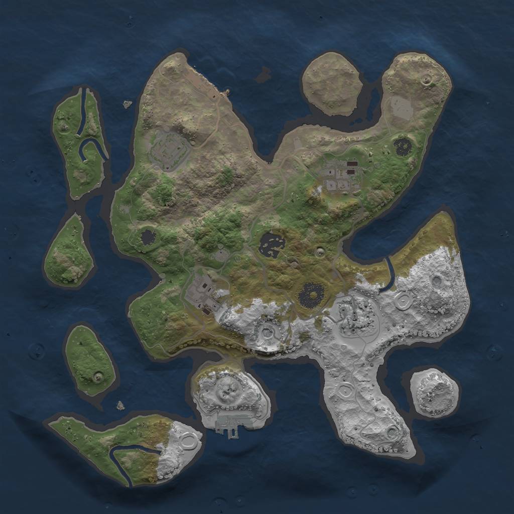 Rust Map: Procedural Map, Size: 3000, Seed: 5518456, 13 Monuments