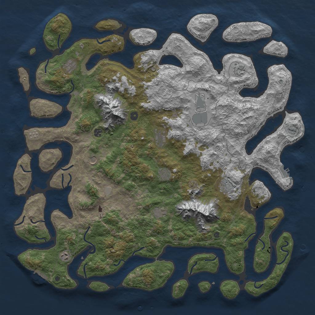 Rust Map: Procedural Map, Size: 5555, Seed: 1234567890, 19 Monuments