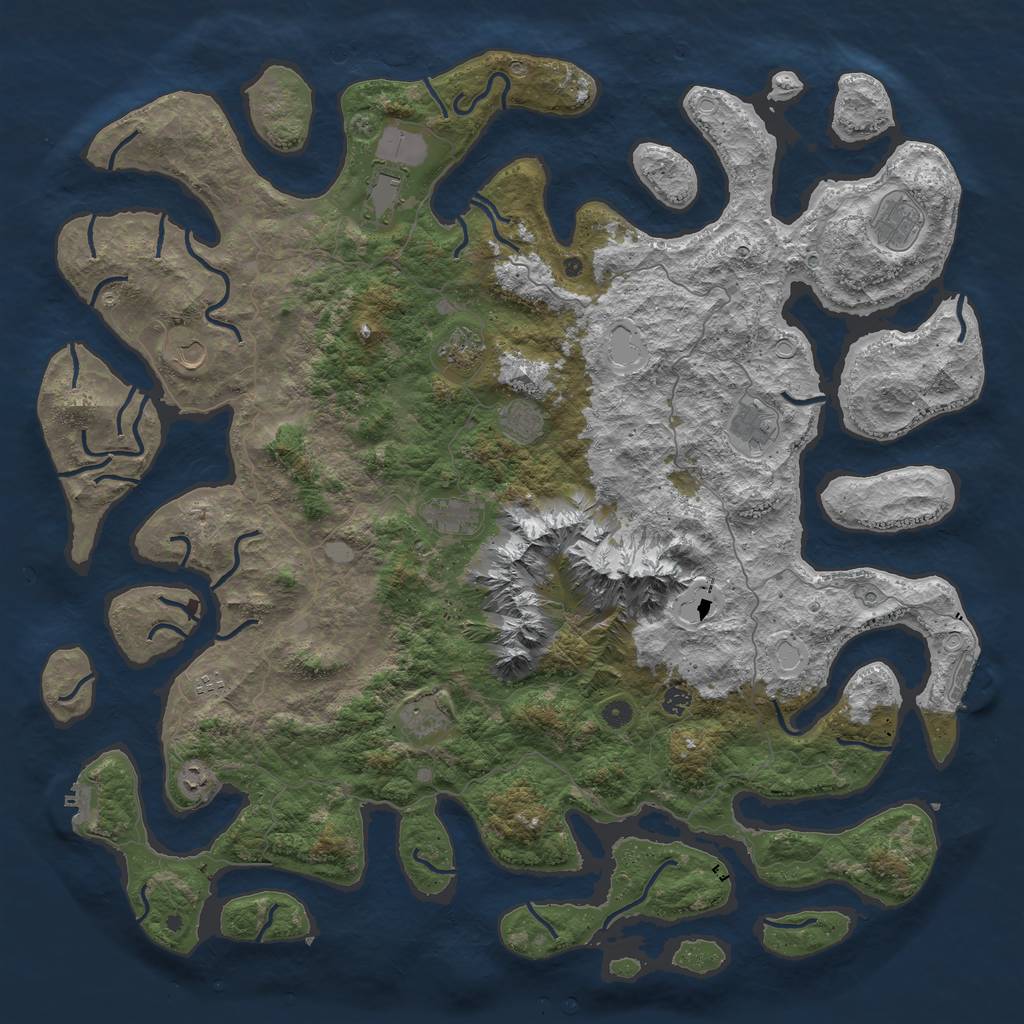 Rust Map: Procedural Map, Size: 5500, Seed: 5311, 19 Monuments