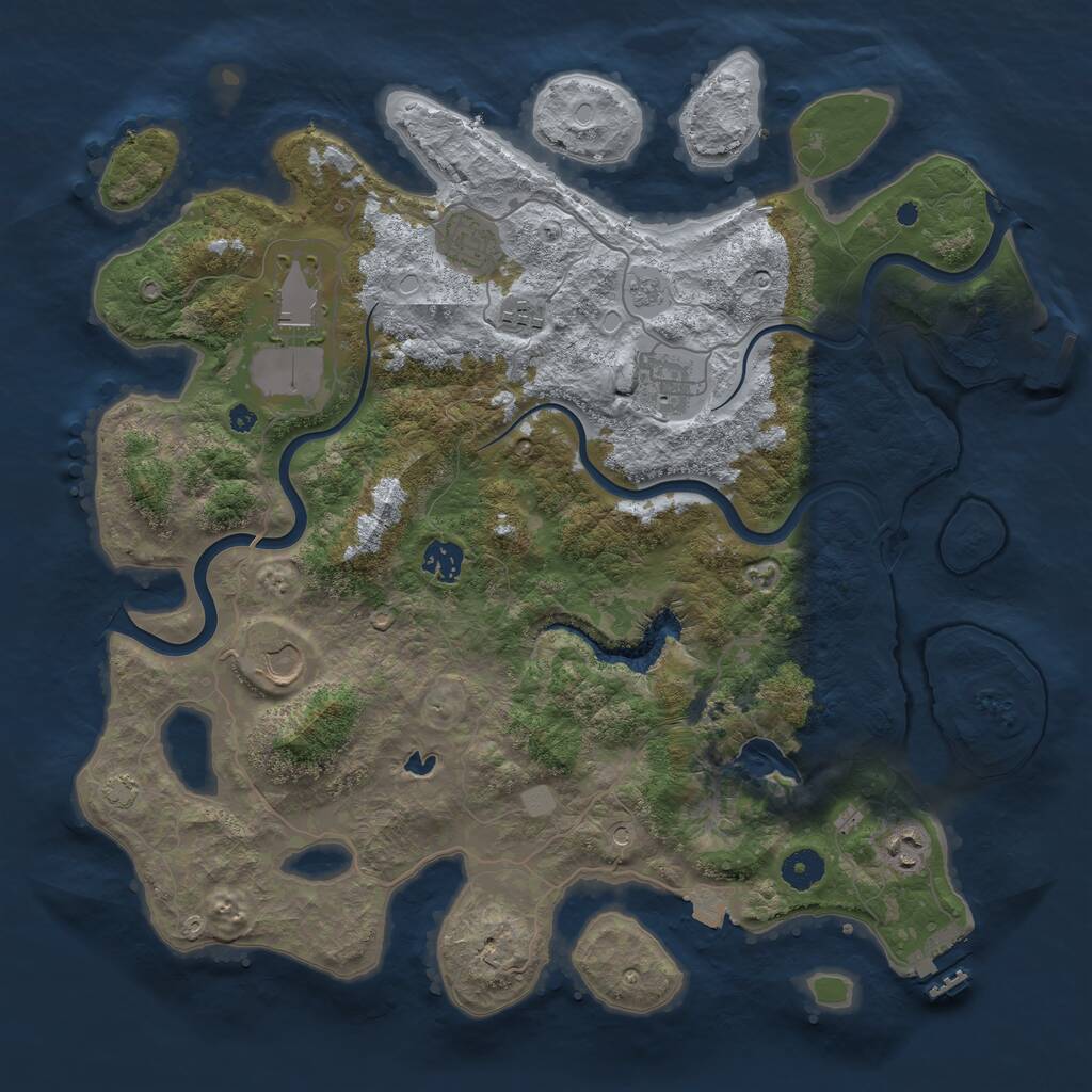 Rust Map: Procedural Map, Size: 4000, Seed: 682660, 13 Monuments