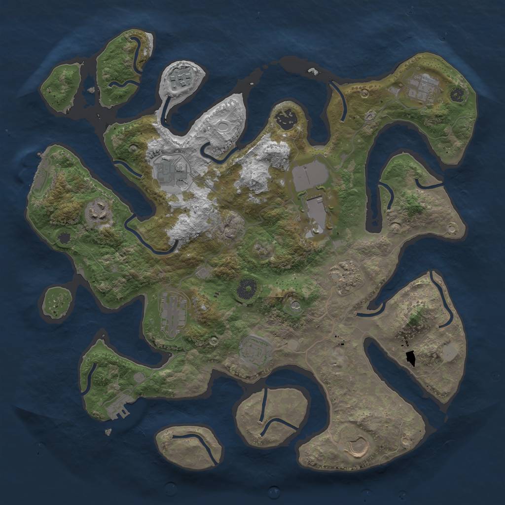 Rust Map: Procedural Map, Size: 3700, Seed: 1889340, 18 Monuments