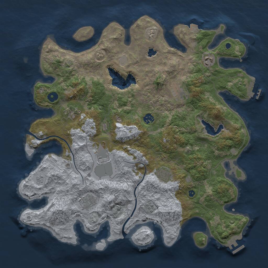 Rust Map: Procedural Map, Size: 4000, Seed: 816732, 14 Monuments