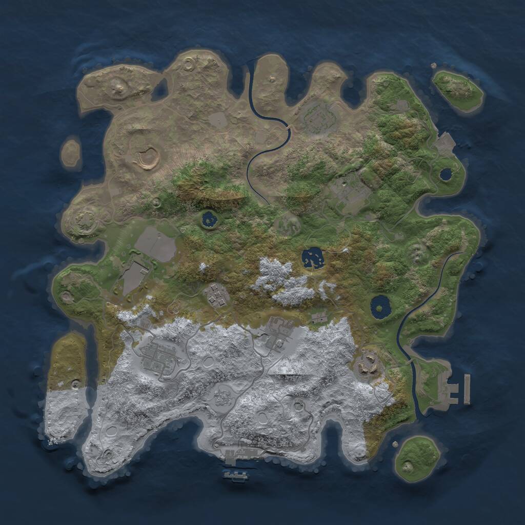 Rust Map: Procedural Map, Size: 3510, Seed: 4589495, 15 Monuments