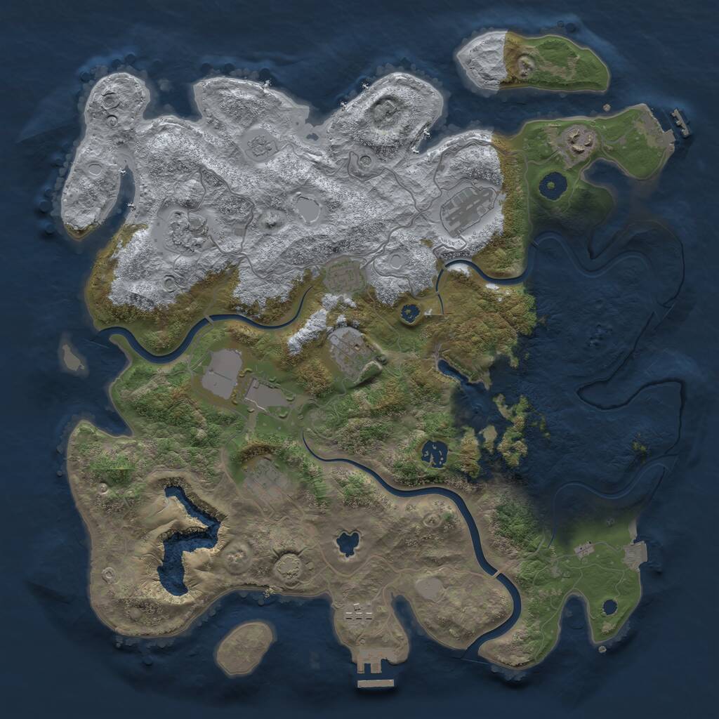 Rust Map: Procedural Map, Size: 4000, Seed: 4854350, 15 Monuments