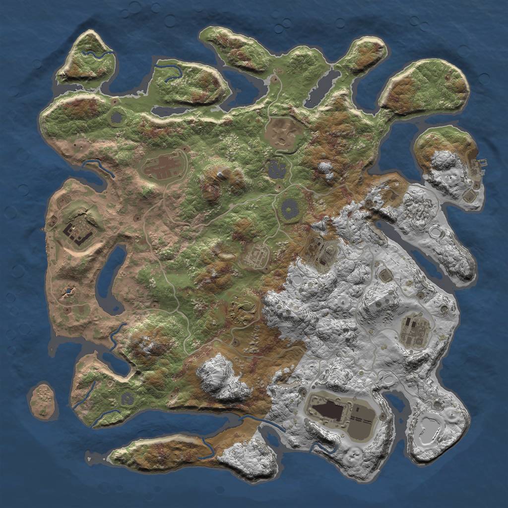 Rust Map: Procedural Map, Size: 4000, Seed: 19, 15 Monuments