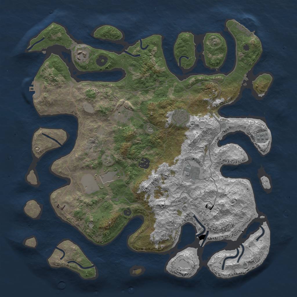 Rust Map: Procedural Map, Size: 4000, Seed: 11254215, 15 Monuments