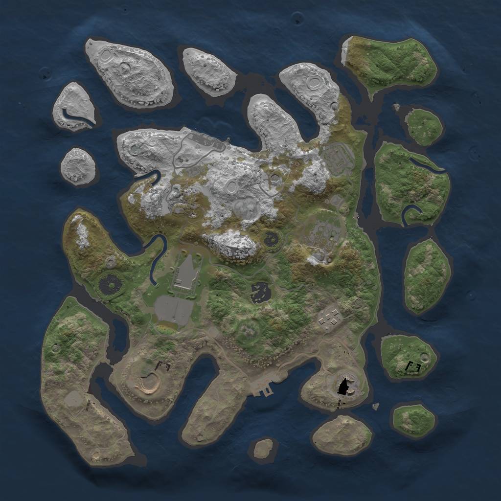 Rust Map: Procedural Map, Size: 3500, Seed: 1182861101, 16 Monuments