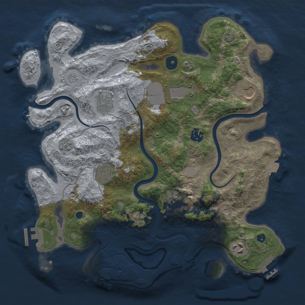 Rust Map: Procedural Map, Size: 3510, Seed: 532962, 14 Monuments