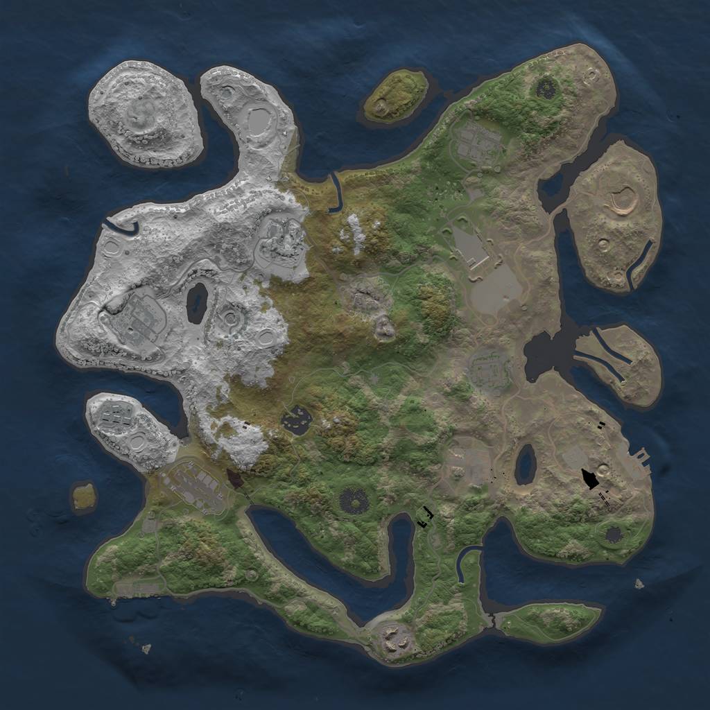 Rust Map: Procedural Map, Size: 3700, Seed: 1479589, 19 Monuments
