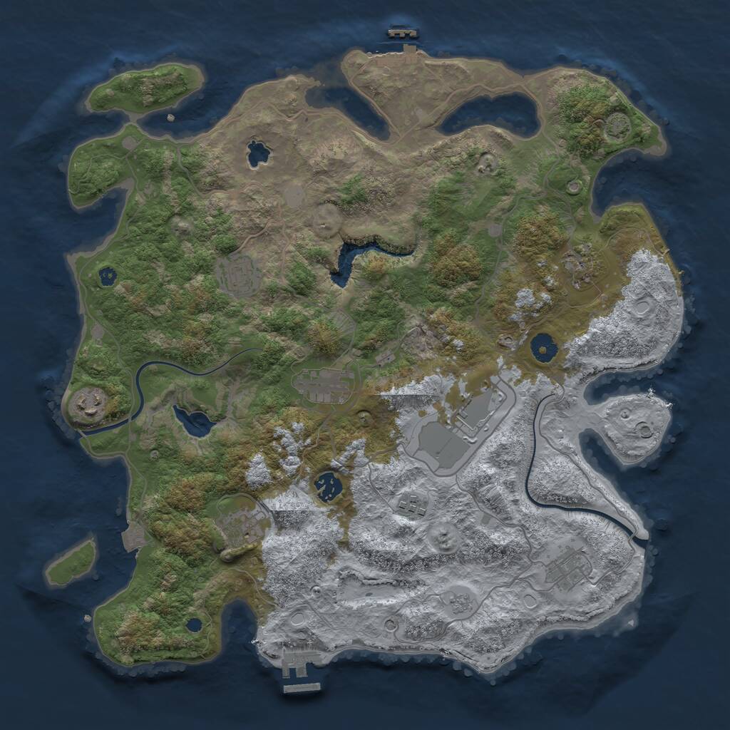 Rust Map: Procedural Map, Size: 4000, Seed: 4769368, 15 Monuments