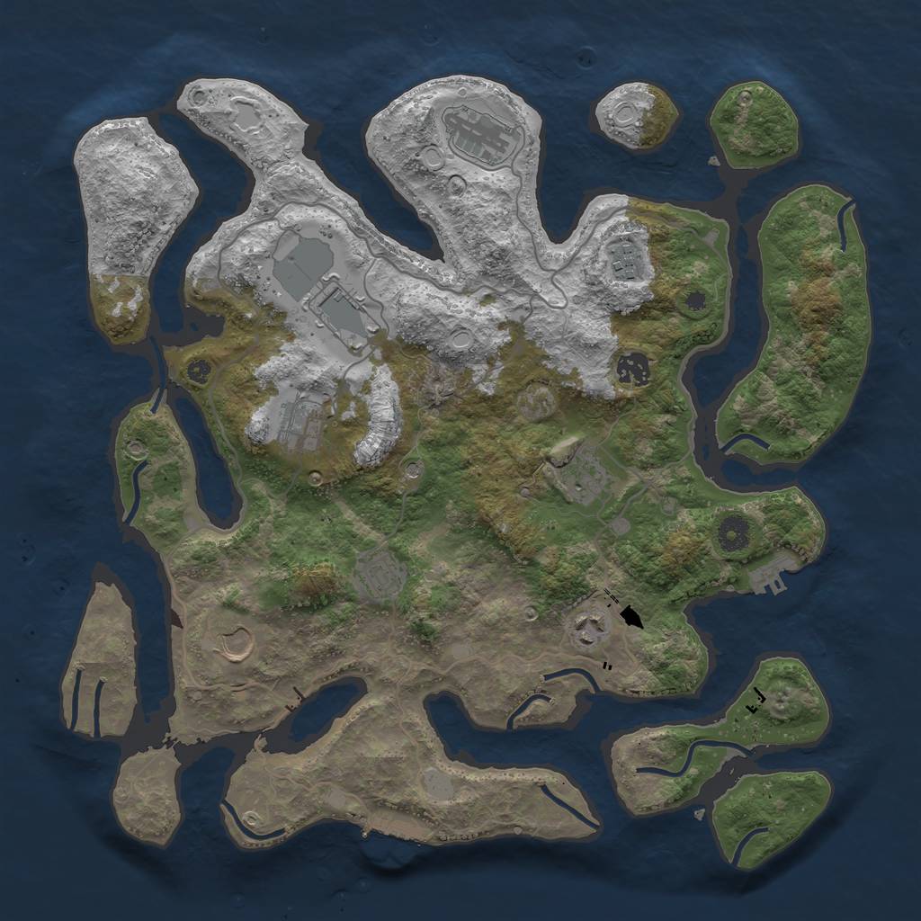 Rust Map: Procedural Map, Size: 4000, Seed: 1117524903, 17 Monuments