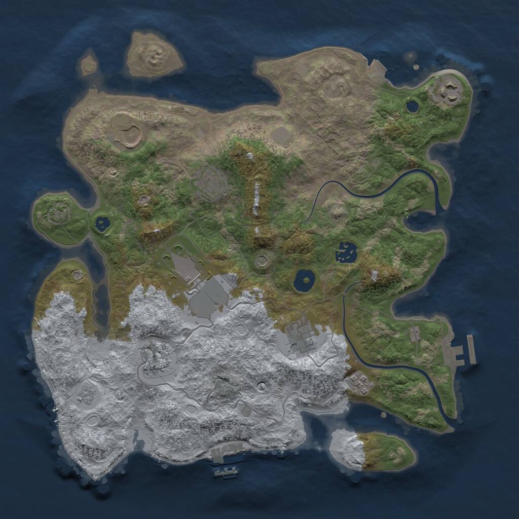 Rust Map: Procedural Map, Size: 3510, Seed: 6015332, 14 Monuments