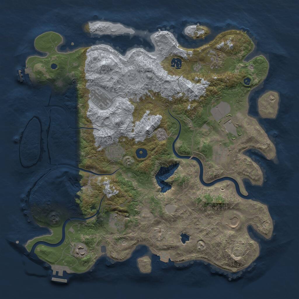 Rust Map: Procedural Map, Size: 4000, Seed: 5969702, 16 Monuments