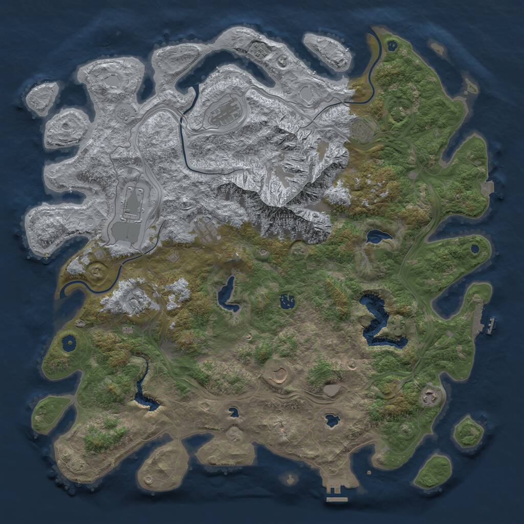 Rust Map: Procedural Map, Size: 5000, Seed: 16470, 15 Monuments