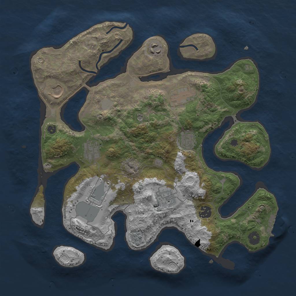 Rust Map: Procedural Map, Size: 3510, Seed: 1746020, 16 Monuments