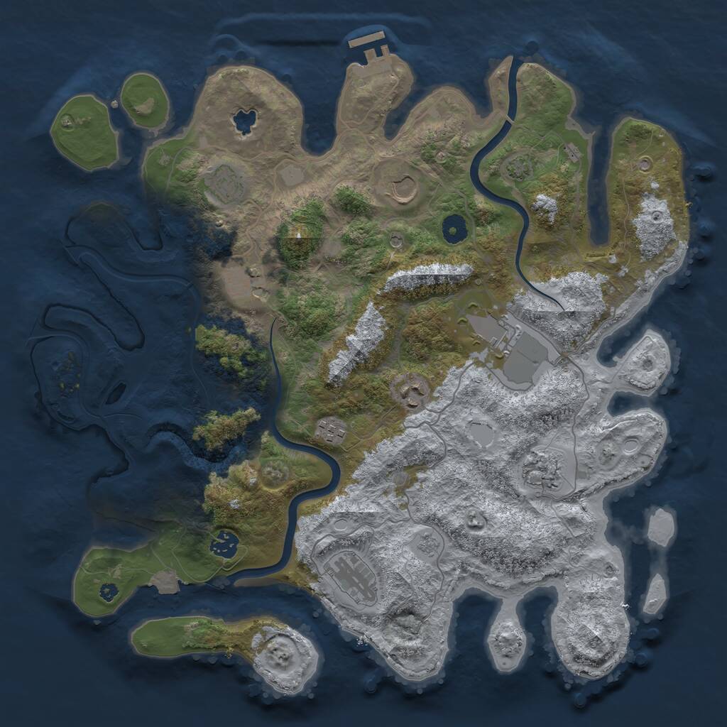 Rust Map: Procedural Map, Size: 4000, Seed: 22522, 14 Monuments