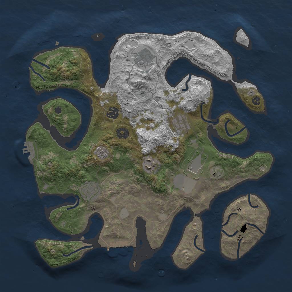 Rust Map: Procedural Map, Size: 3550, Seed: 272365, 15 Monuments