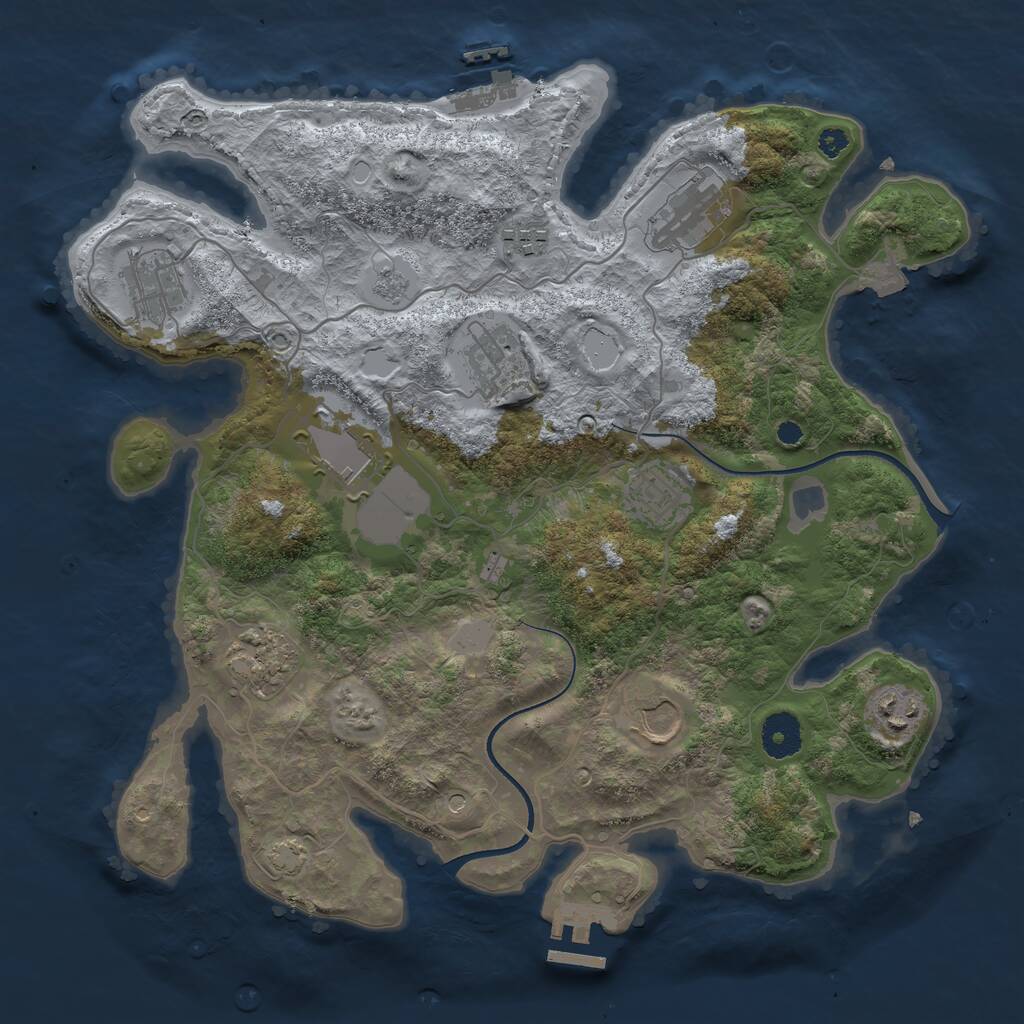 Rust Map: Procedural Map, Size: 3550, Seed: 631521, 15 Monuments