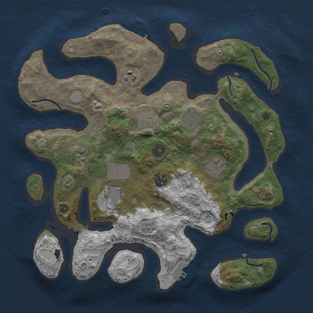 Rust Map: Procedural Map, Size: 3550, Seed: 448981, 16 Monuments