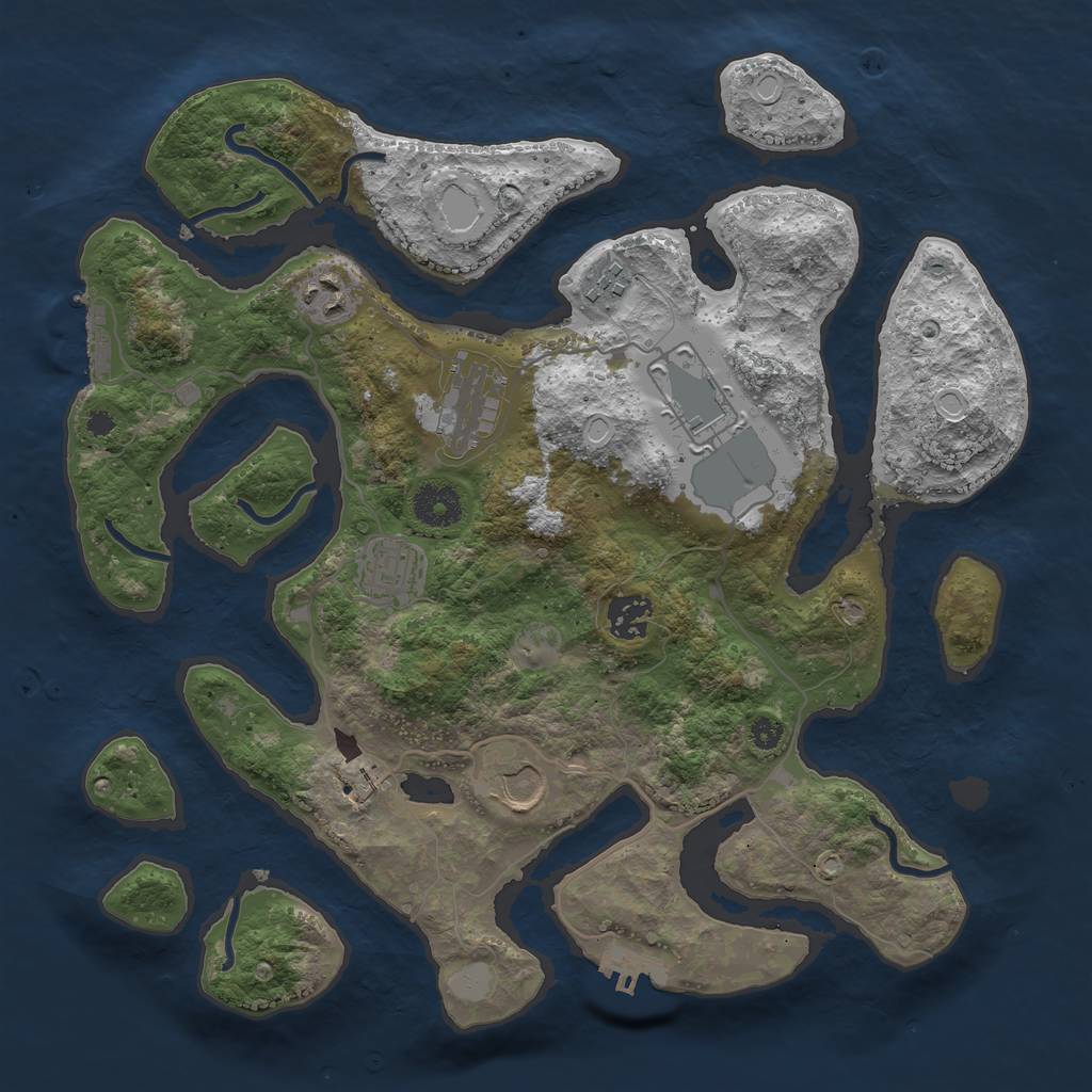 Rust Map: Procedural Map, Size: 3510, Seed: 3356578, 14 Monuments