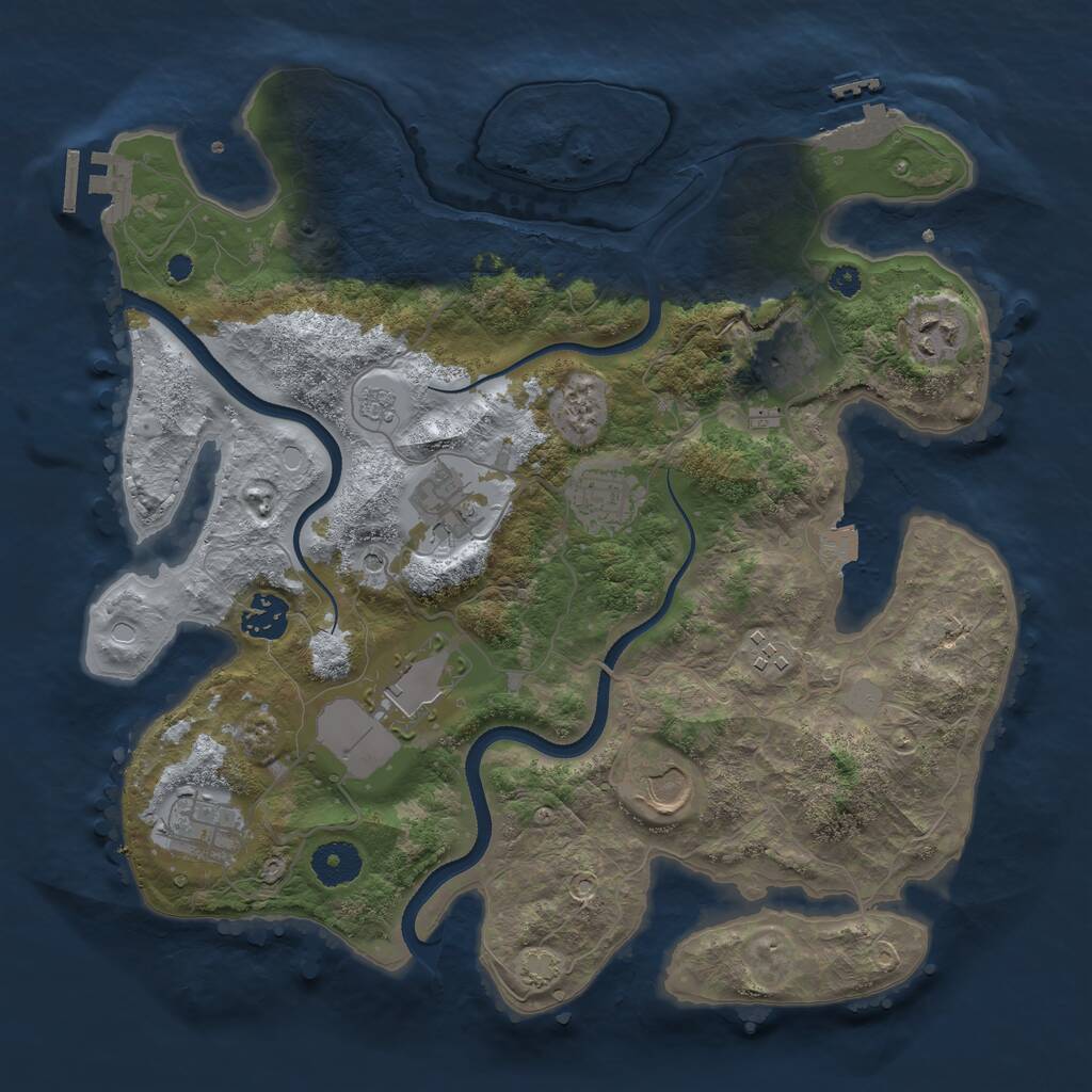 Rust Map: Procedural Map, Size: 3510, Seed: 2946982, 15 Monuments