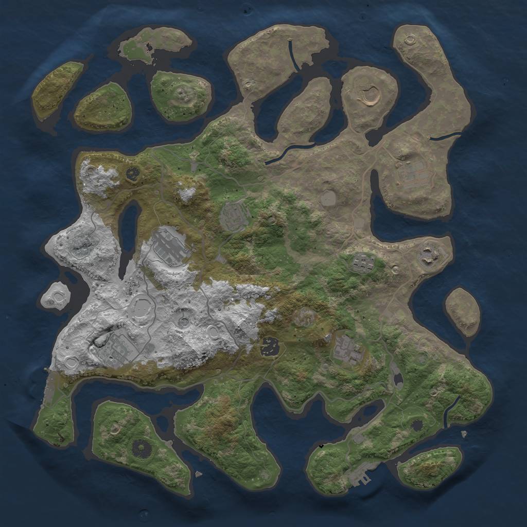 Rust Map: Procedural Map, Size: 4000, Seed: 1366410, 17 Monuments