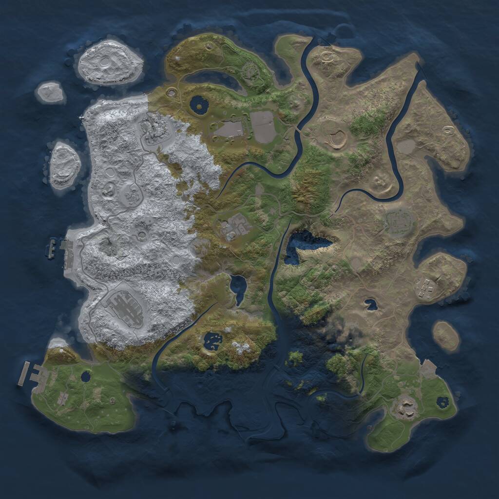 Rust Map: Procedural Map, Size: 4000, Seed: 789757, 16 Monuments