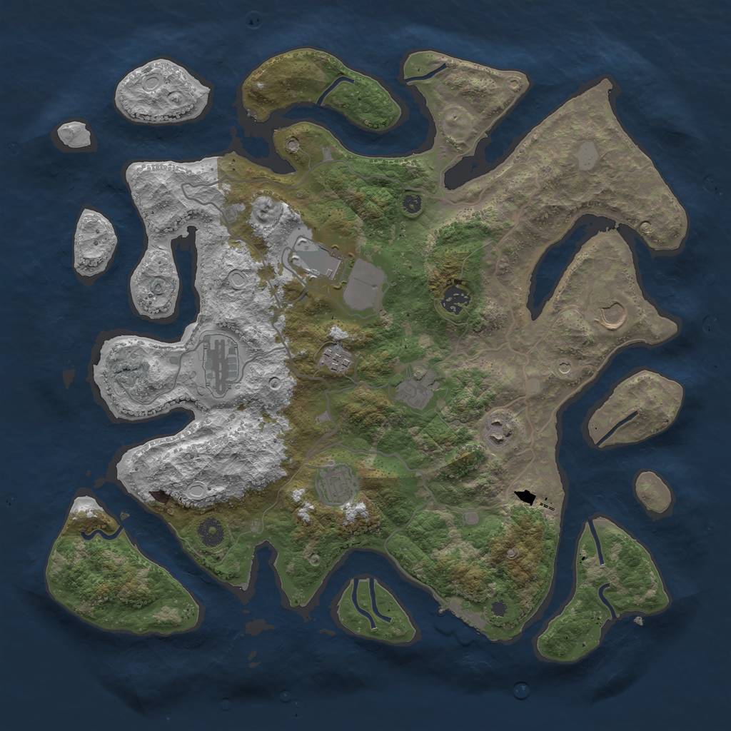 Rust Map: Procedural Map, Size: 4000, Seed: 789757, 15 Monuments
