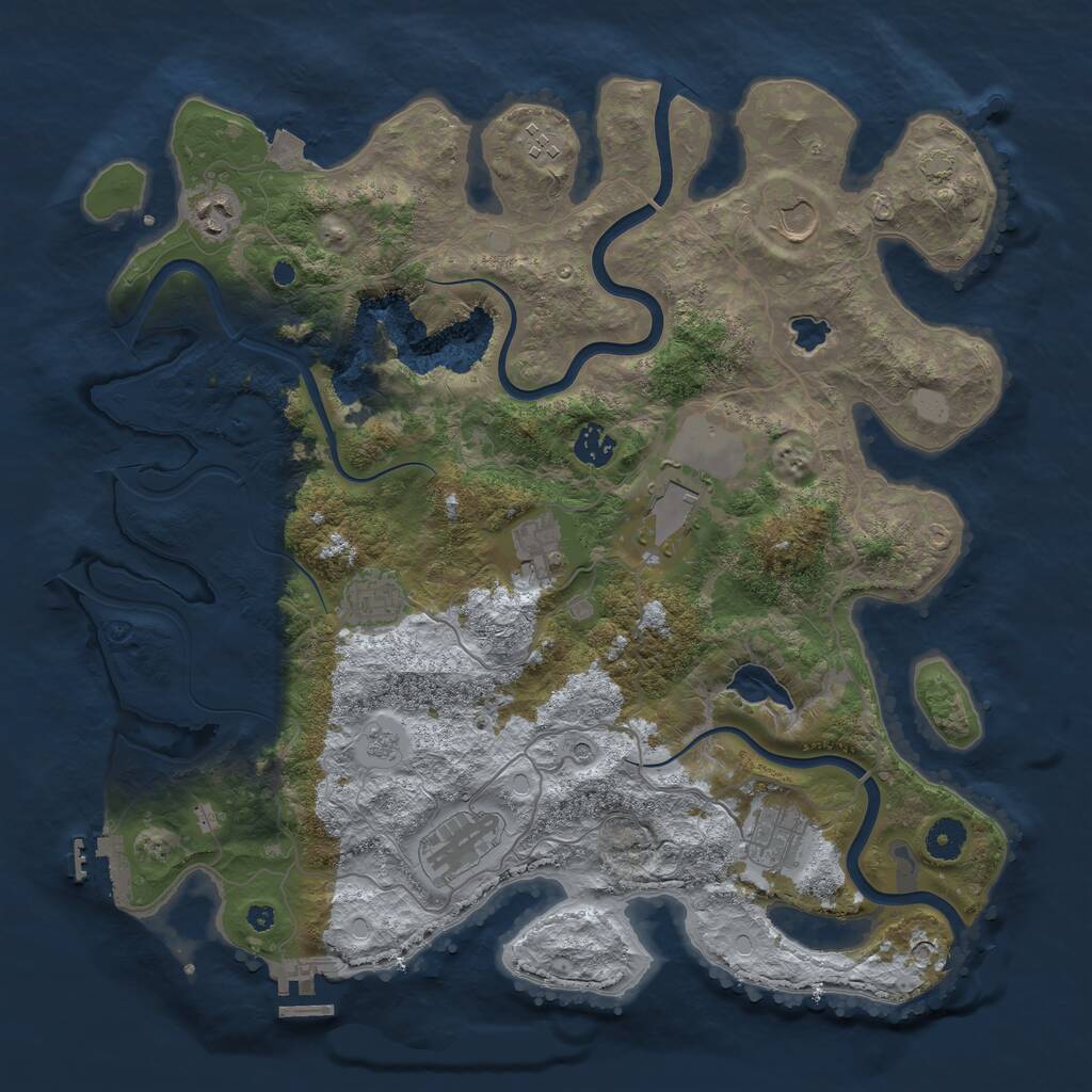 Rust Map: Procedural Map, Size: 4000, Seed: 5604732, 15 Monuments