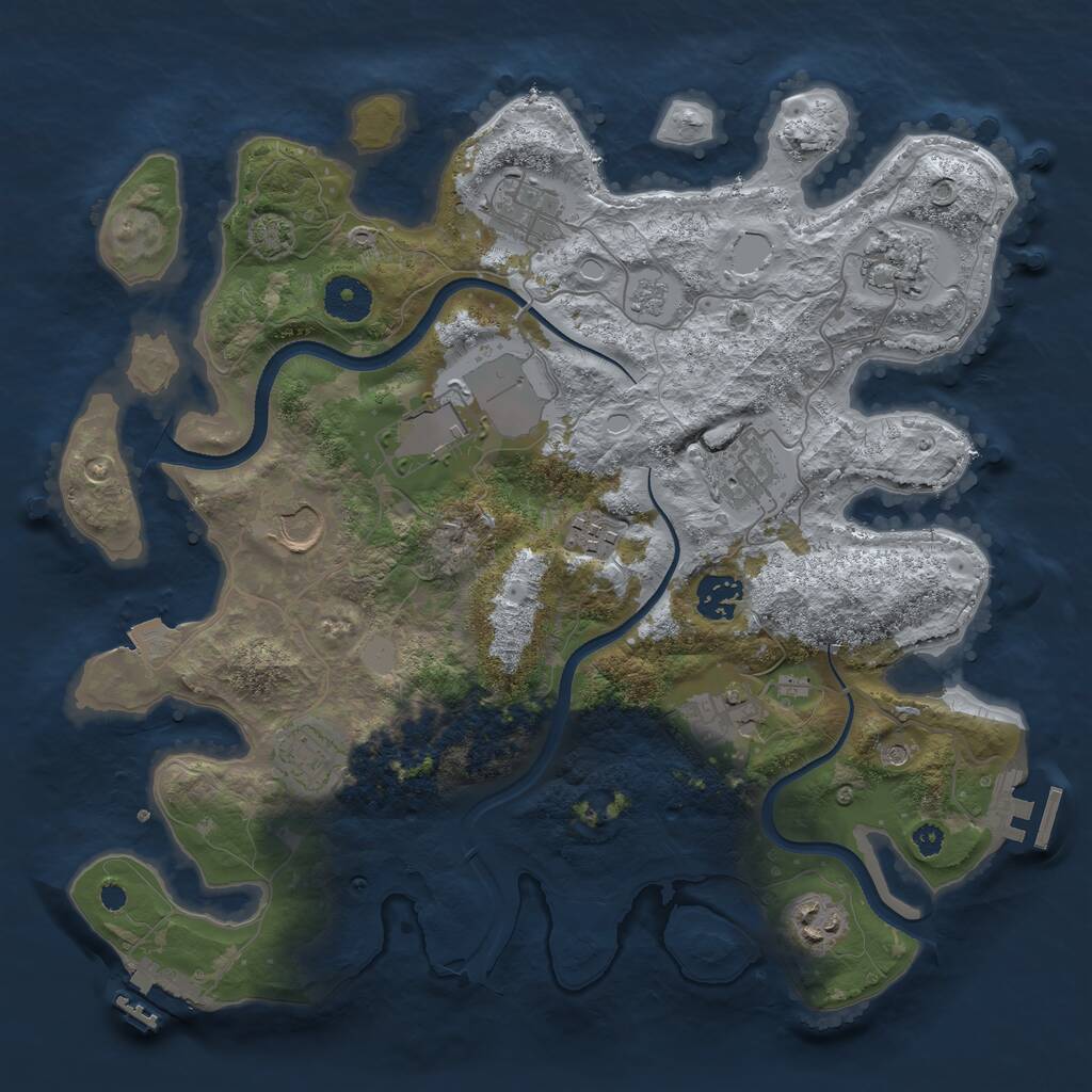 Rust Map: Procedural Map, Size: 3510, Seed: 4964274, 16 Monuments