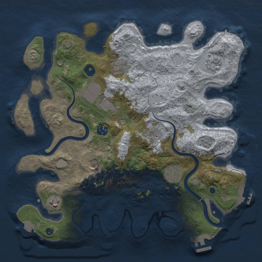 Rust Map: Procedural Map, Size: 3510, Seed: 4964274, 15 Monuments