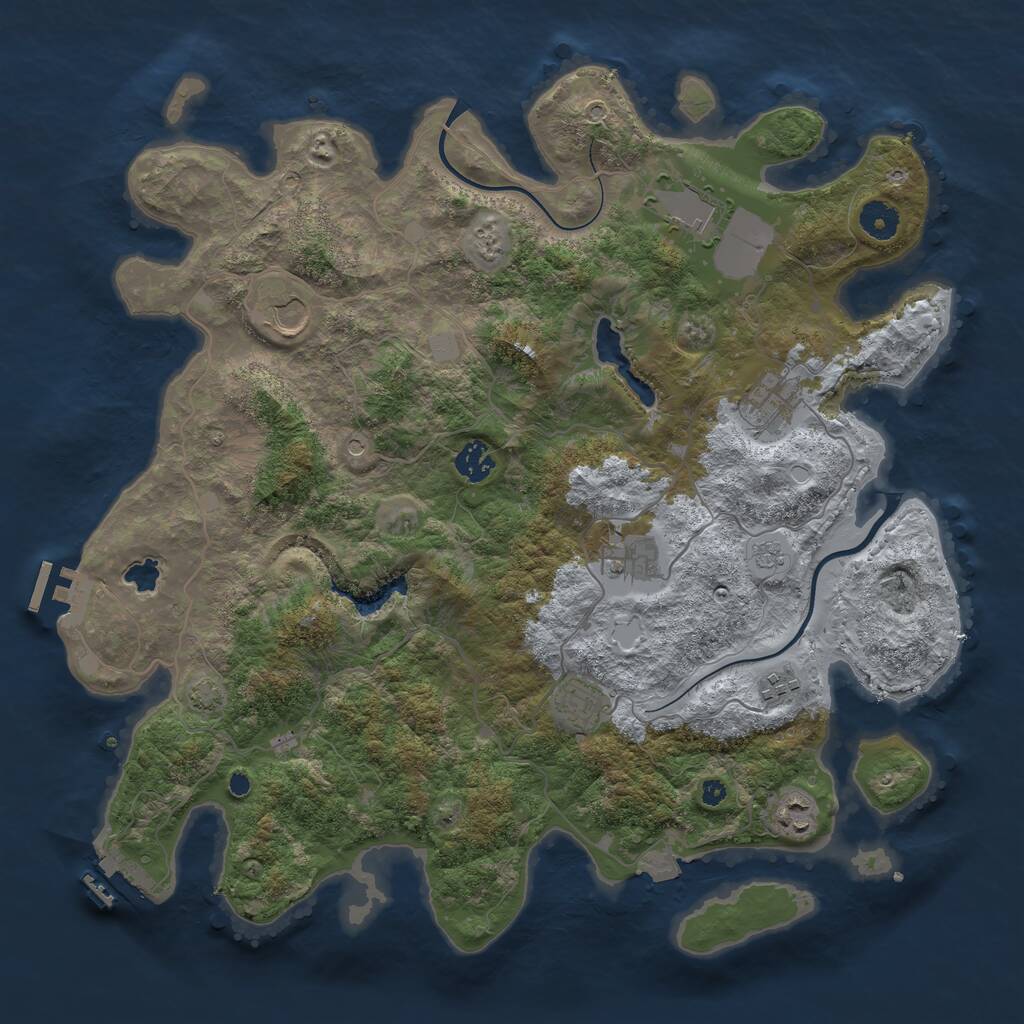 Rust Map: Procedural Map, Size: 4000, Seed: 203567892, 14 Monuments