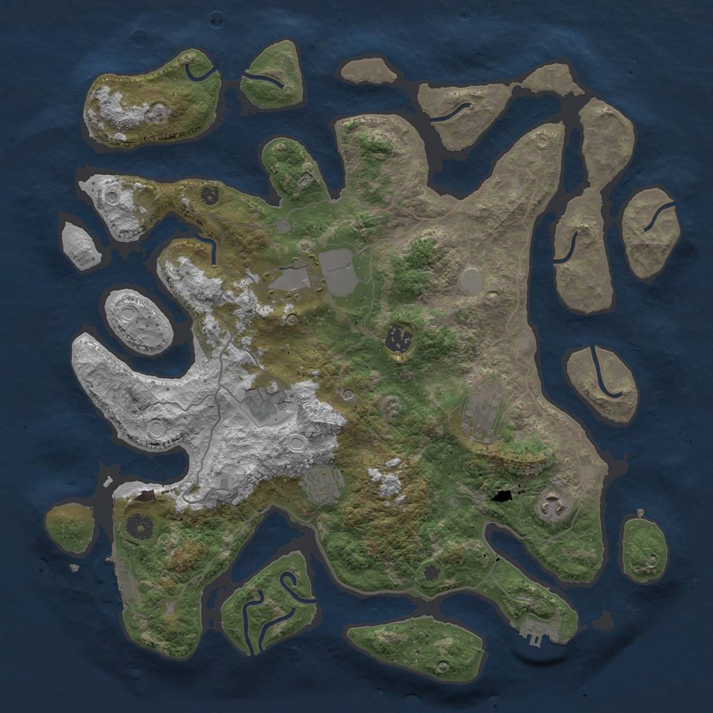 Rust Map: Procedural Map, Size: 4000, Seed: 1554206, 14 Monuments