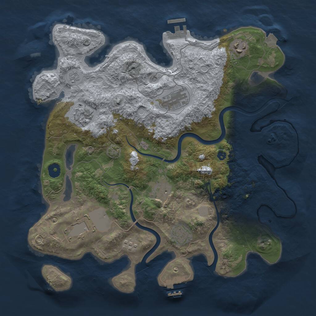 Rust Map: Procedural Map, Size: 3510, Seed: 1329044, 13 Monuments