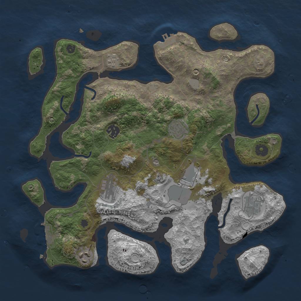 Rust Map: Procedural Map, Size: 3510, Seed: 650795, 15 Monuments