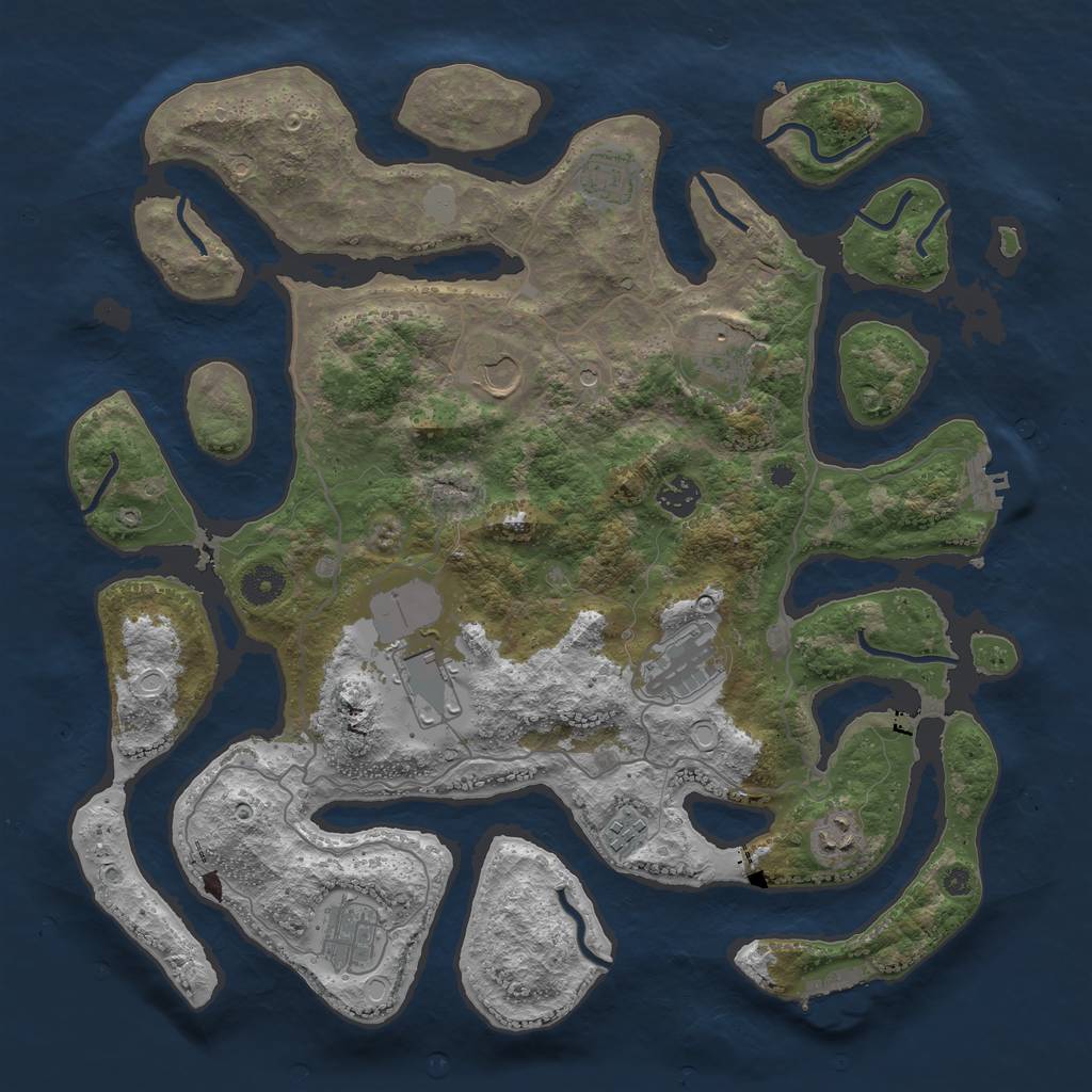 Rust Map: Procedural Map, Size: 4000, Seed: 79759, 17 Monuments