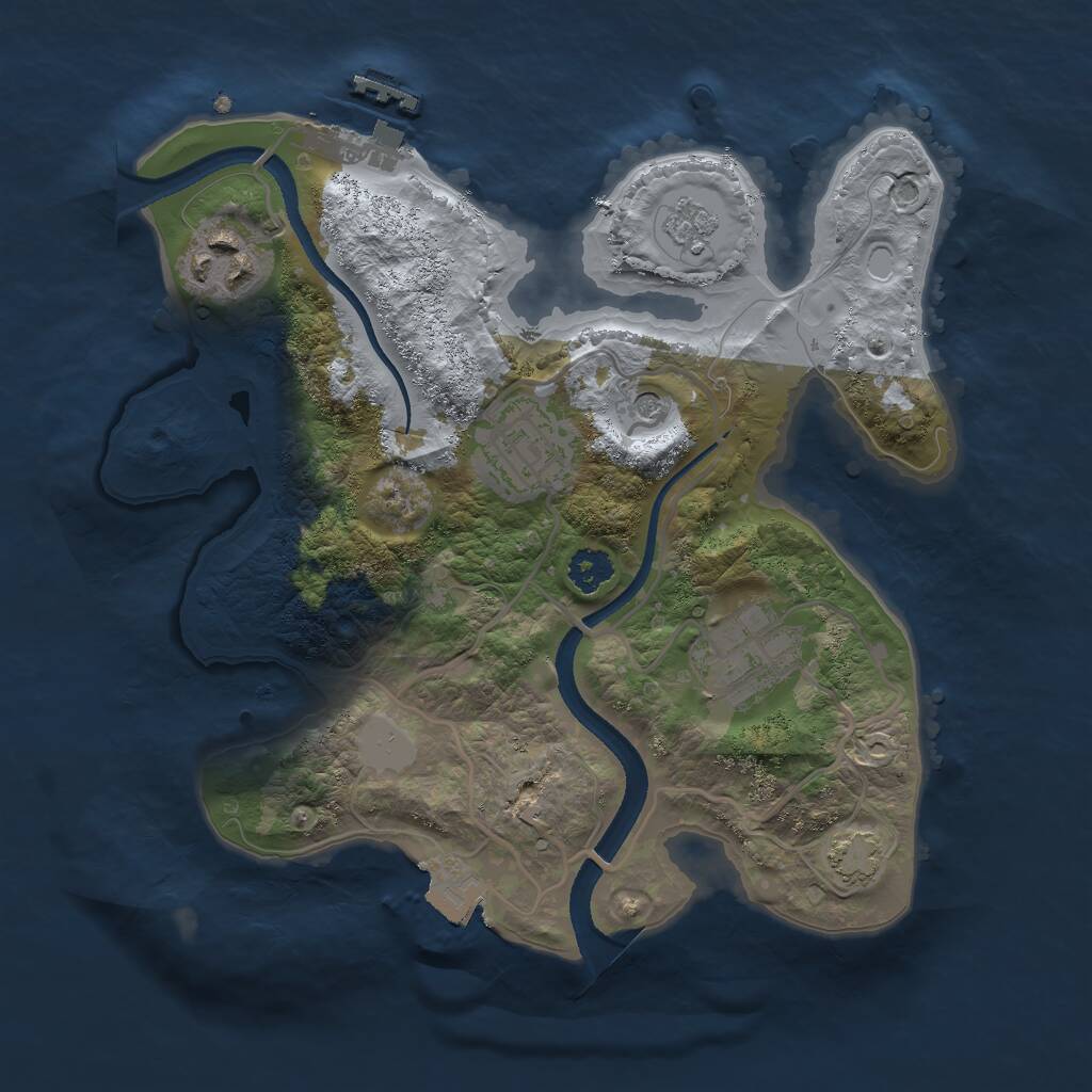 Rust Map: Procedural Map, Size: 2500, Seed: 1616736670, 8 Monuments