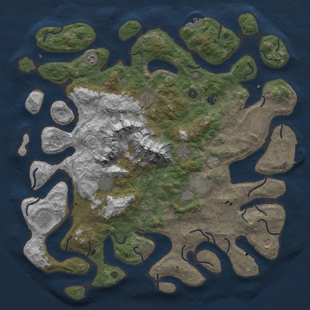 Rust Map: Procedural Map, Size: 5000, Seed: 13344, 19 Monuments