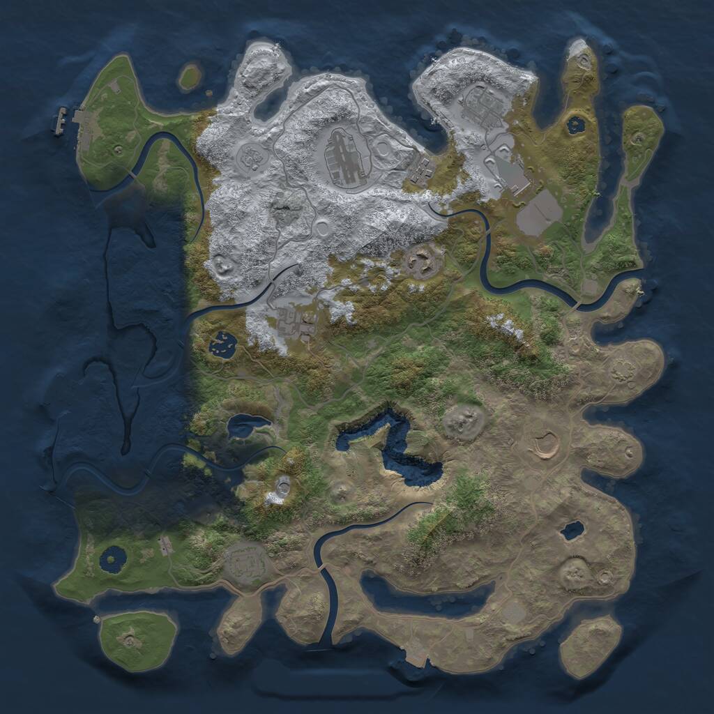 Rust Map: Procedural Map, Size: 4000, Seed: 686877, 15 Monuments