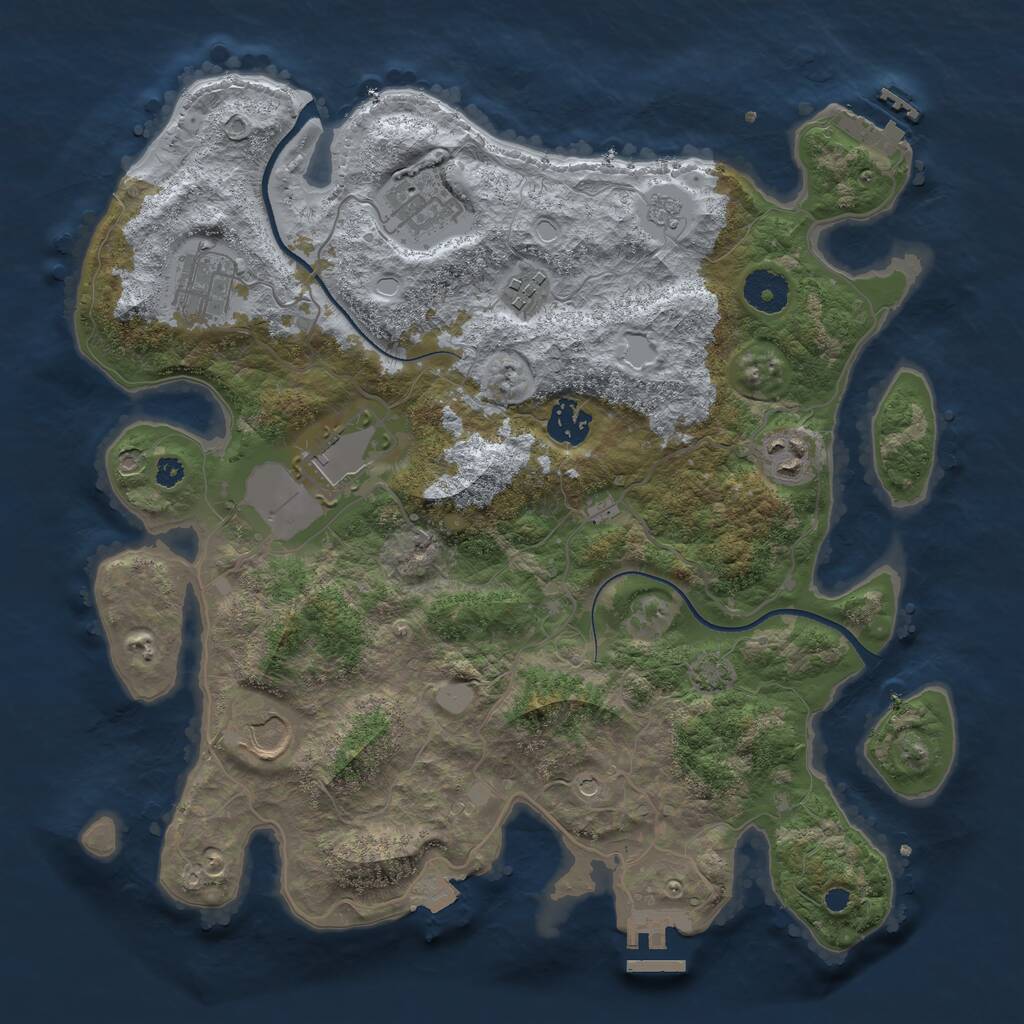 Rust Map: Procedural Map, Size: 3510, Seed: 4312779, 13 Monuments